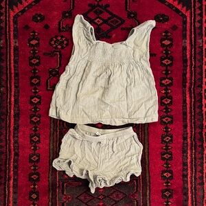 Kids Sleeveless Top and Shorts Set - Sage Green